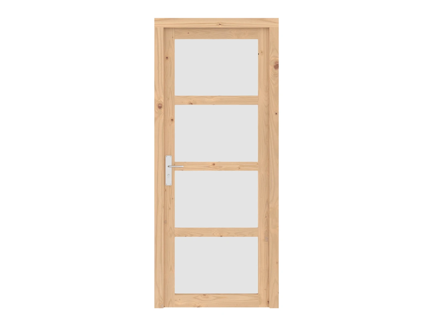 Vuren Enkele Deur 4-Ruits 91 x 214 cm - Afbeelding 1